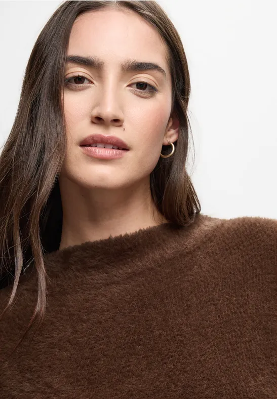 Federgarn Pullover hazelnut brown