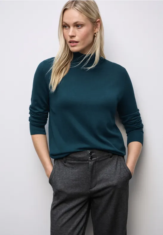Turtleneck Pullover tide blue