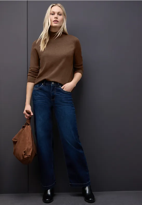 Turtleneck Pullover hazelnut brown mel.