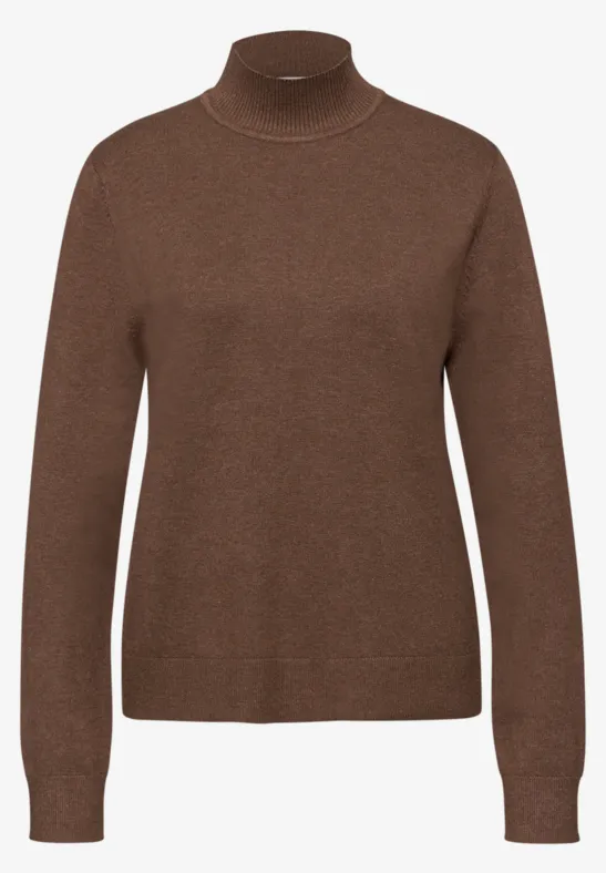 Turtleneck Pullover hazelnut brown mel.