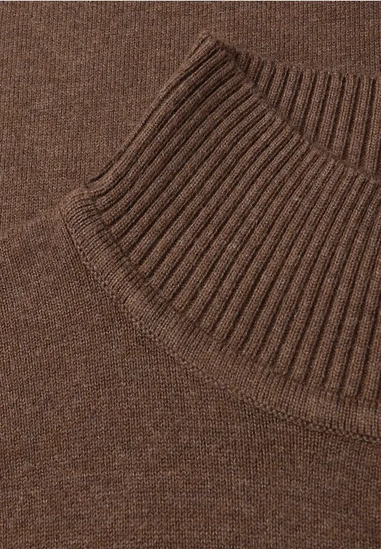 Turtleneck Pullover hazelnut brown mel.