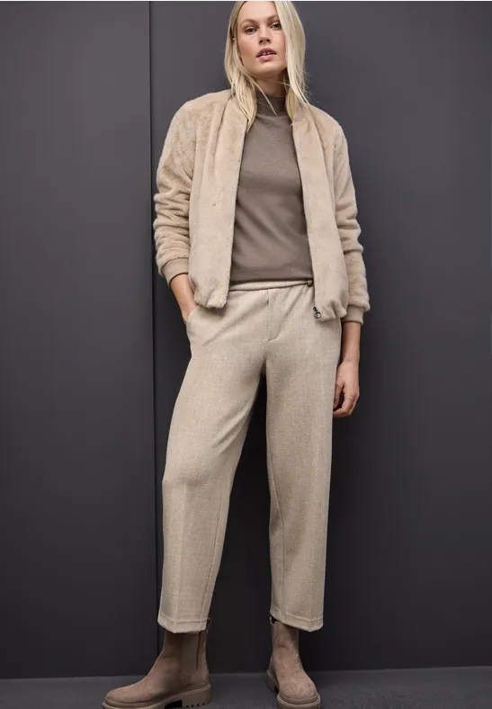 Turtleneck Pullover silk brown mel.
