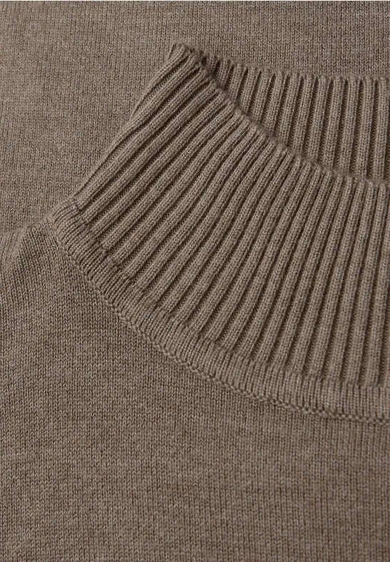 Turtleneck Pullover silk brown mel.