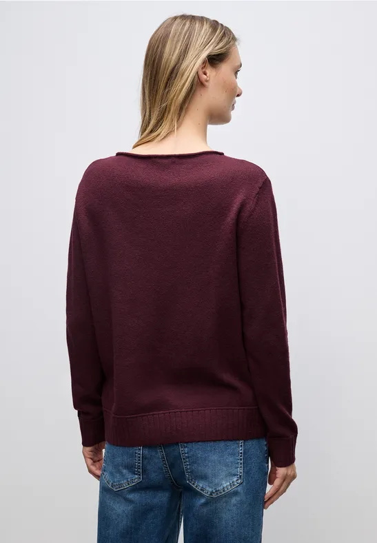 Basic Pullover wildberry red