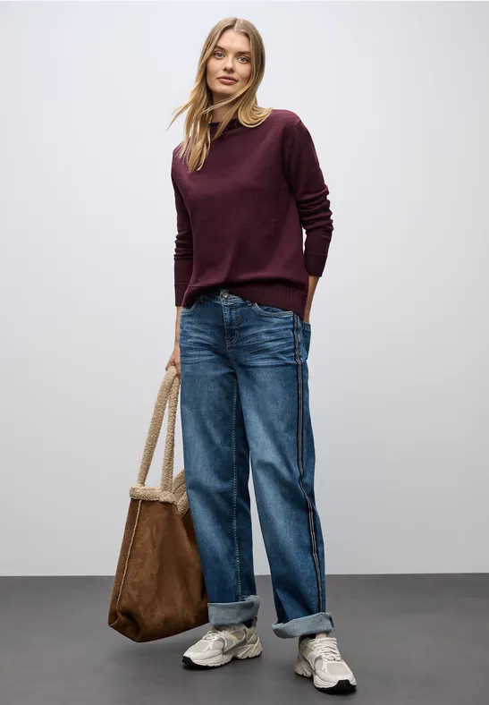 Basic Pullover wildberry red