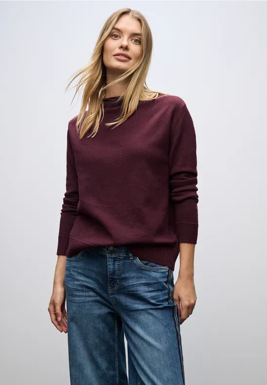 Basic Pullover wildberry red