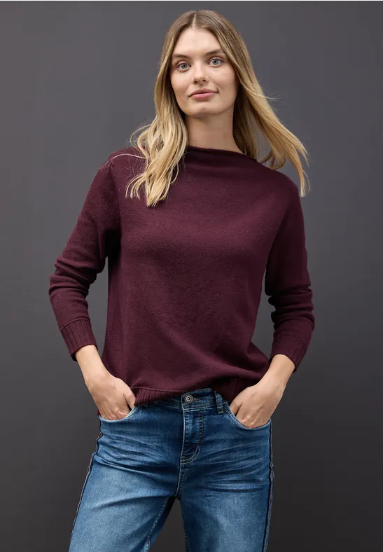 Basic Pullover wildberry red