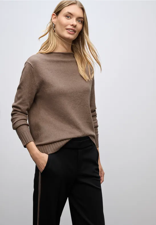 Basic Pullover silk brown mel.