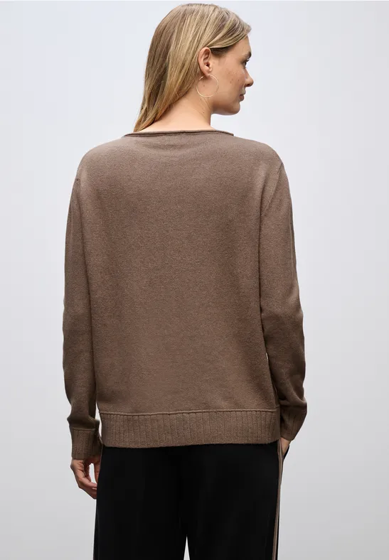 Basic Pullover silk brown mel.