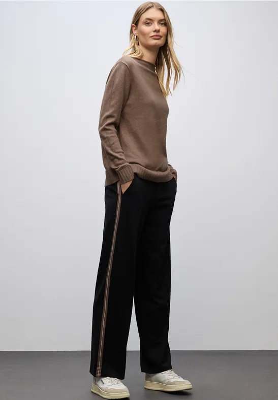 Basic Pullover silk brown mel.