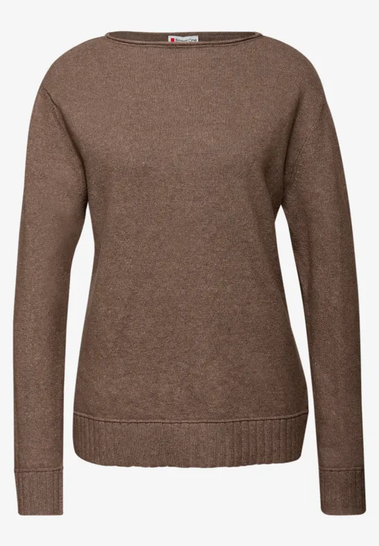 Basic Pullover silk brown mel.