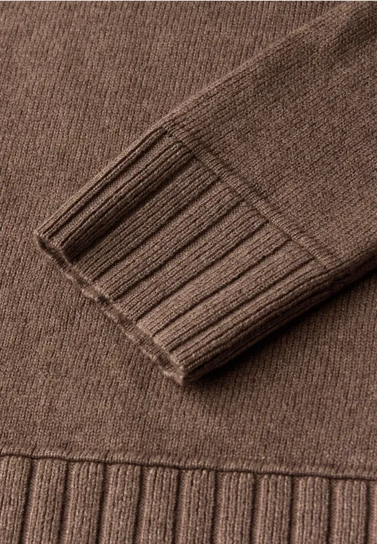 Basic Pullover silk brown mel.