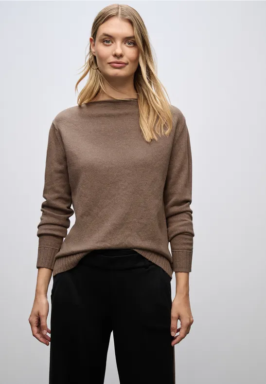 Basic Pullover silk brown mel.