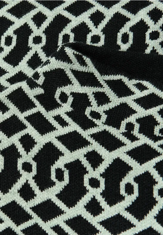Cosy jacquard trui juniper green