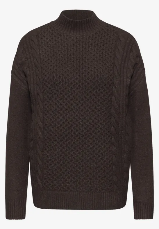 Pull à motif tricoté deep roast brown