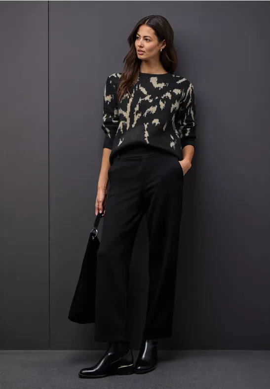 Zachte jacquardtrui anthra grey