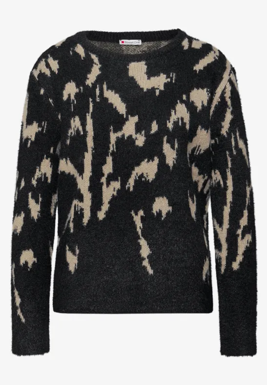 Zachte jacquardtrui anthra grey