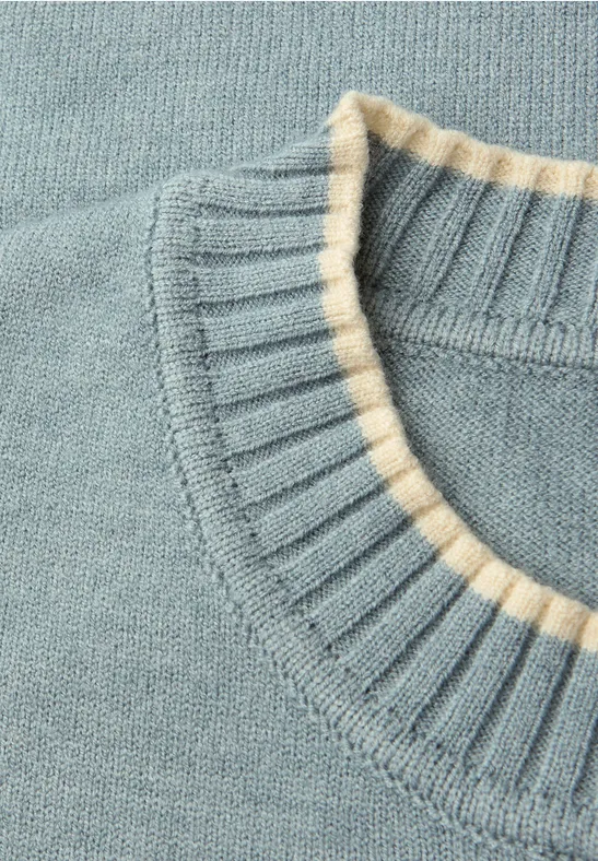 Pullover mit Kontrastdetails nile blue mel.