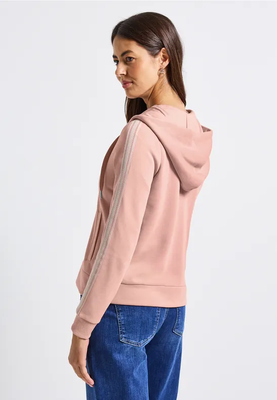 Kapuzenjacke mit Dekotape faded rose