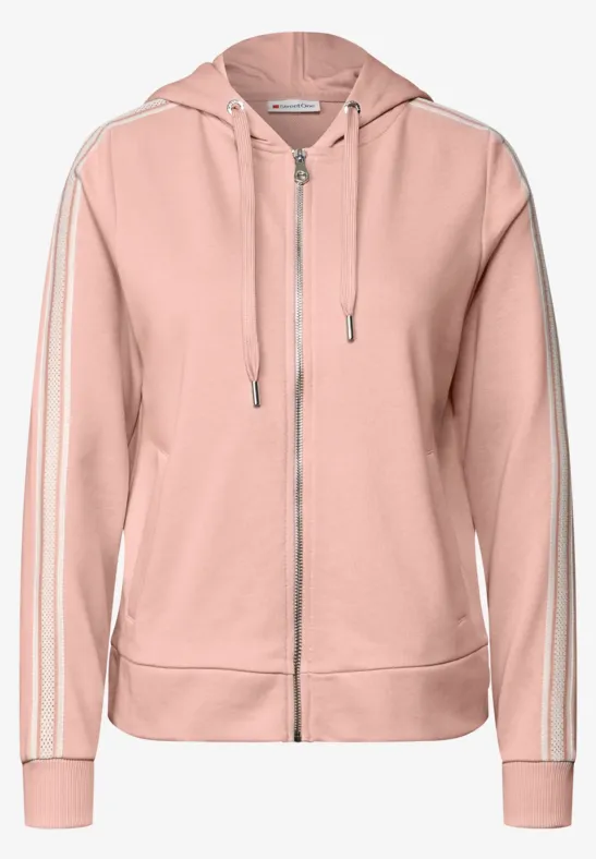 Kapuzenjacke mit Dekotape faded rose