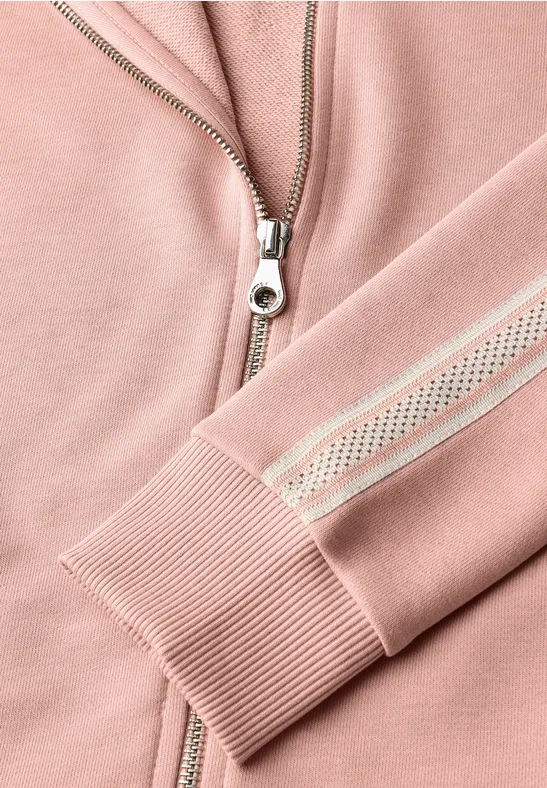 Kapuzenjacke mit Dekotape faded rose