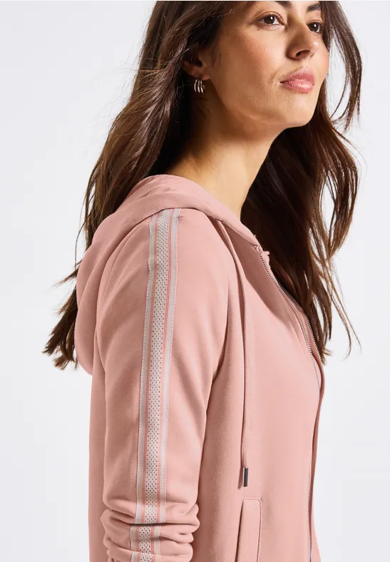 Kapuzenjacke mit Dekotape faded rose
