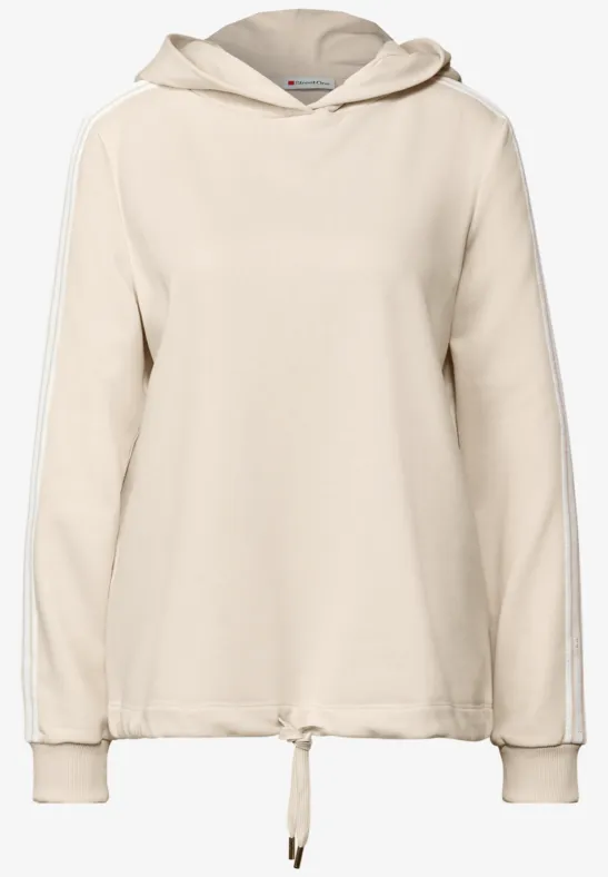 Hoodie mit Gallonstreifen tusk cream