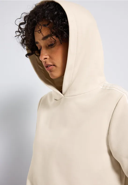 Hoodie mit Gallonstreifen tusk cream