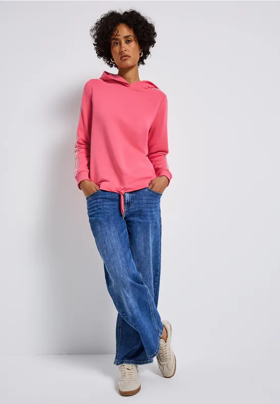 Hoodie mit Gallonstreifen almond coral