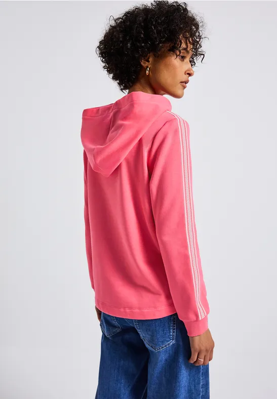 Hoodie mit Gallonstreifen almond coral