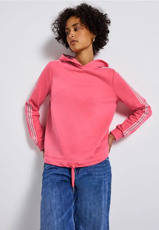 Hoodie mit Gallonstreifen almond coral