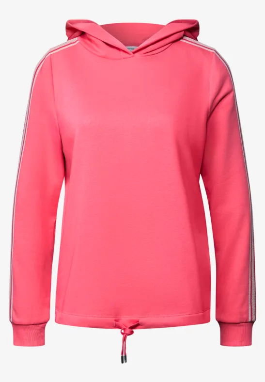 Hoodie mit Gallonstreifen almond coral