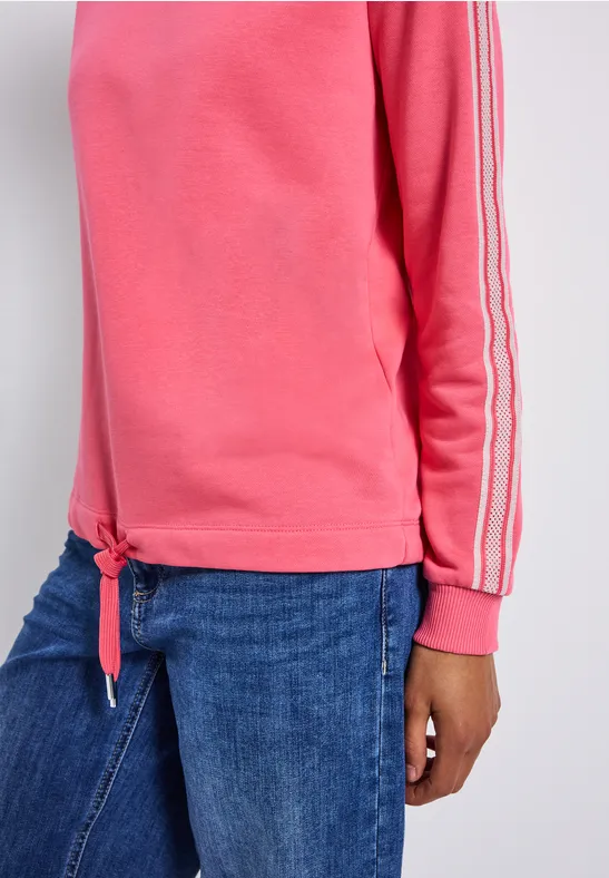 Hoodie mit Gallonstreifen almond coral
