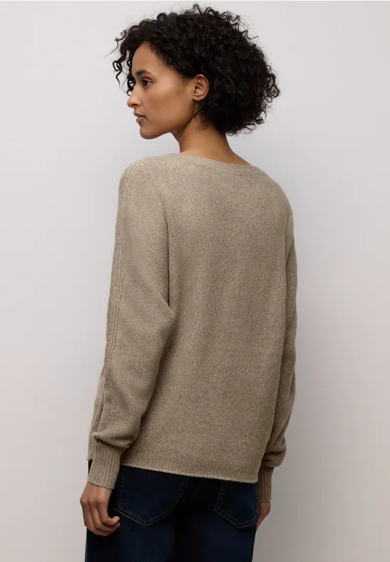 Cosy Dolman-trui mocha glow mel.