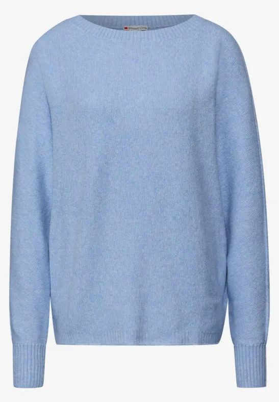 Cosy Dolman-trui frosted blue mel.