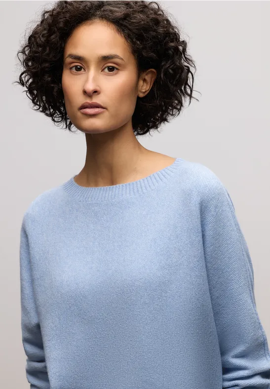 Cosy Dolman-trui frosted blue mel.