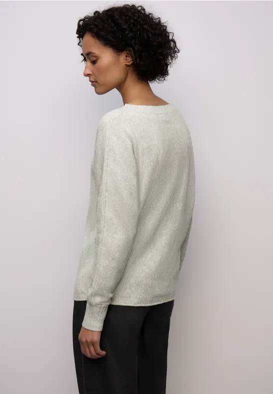 Cosy Dolman-trui pelican grey mel.