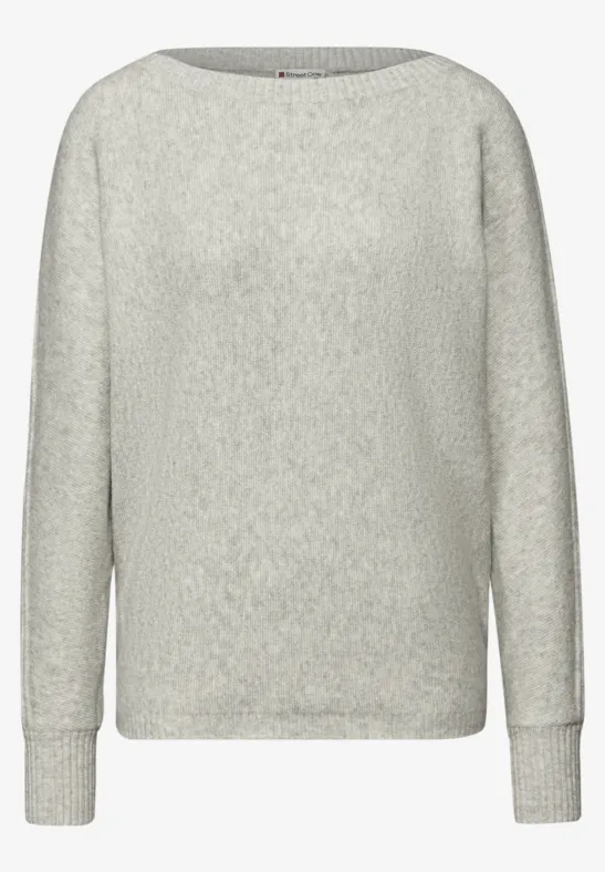 Cosy Dolman-trui pelican grey mel.