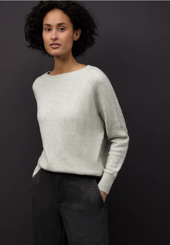Cosy Dolman-trui pelican grey mel.