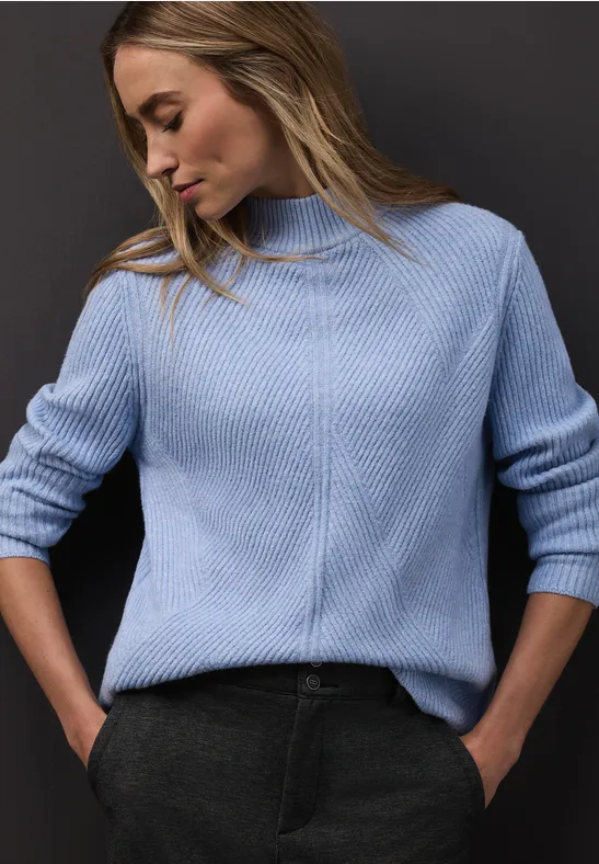 Softer Strukturpullover frosted blue mel.