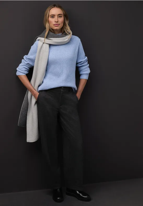 Softer Strukturpullover frosted blue mel.