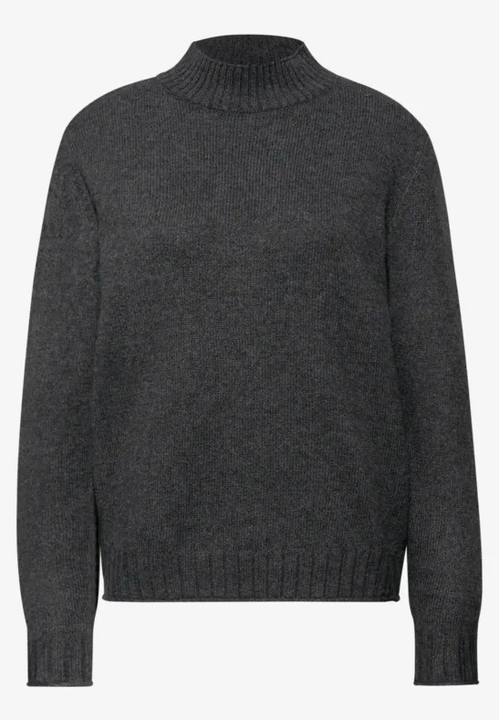 Basic Turtleneck Pullover gravel grey mel.