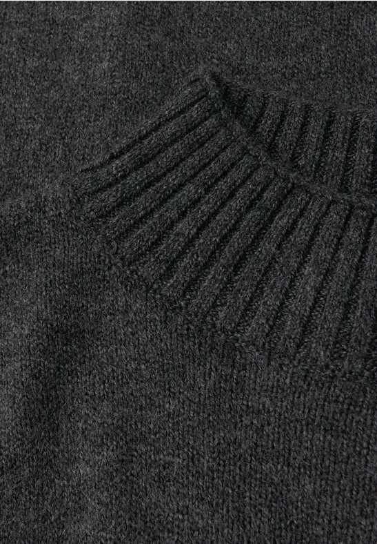 Basic Turtleneck Pullover gravel grey mel.