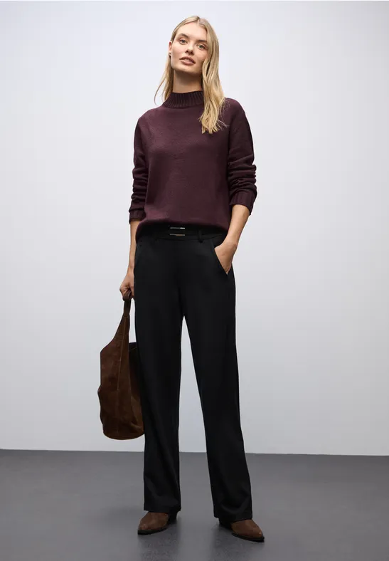 Basic Turtleneck Pullover Jazz Berry