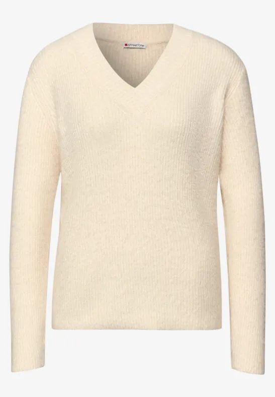 Kuscheliger V-Neck Pullover soft beige