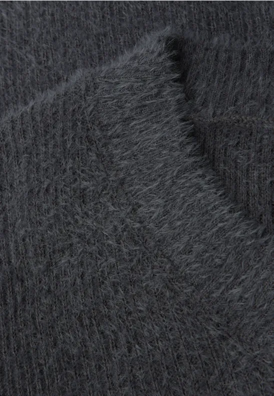Kuscheliger V-Neck Pullover gravel grey