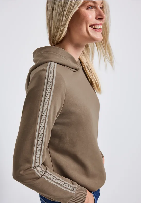 Hoodie mit Gallonstreifen bark brown
