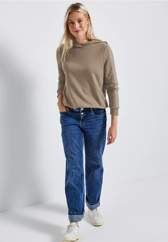 Hoodie mit Gallonstreifen bark brown