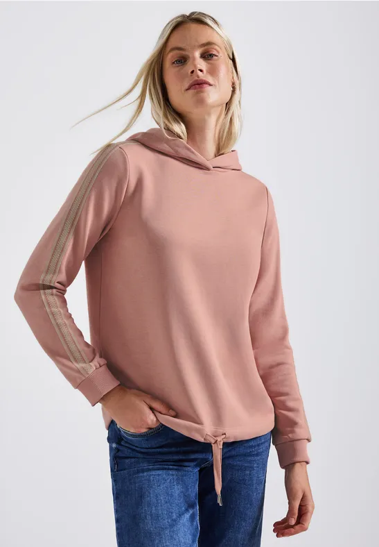 Hoodie mit Gallonstreifen faded rose