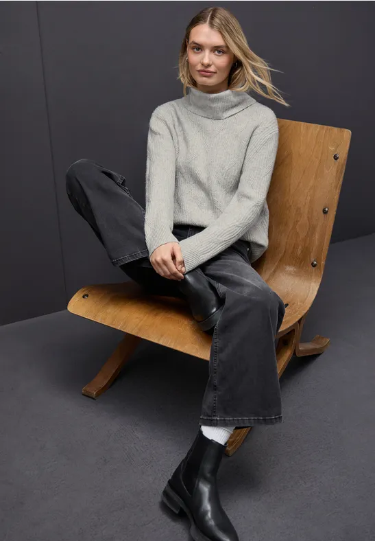 Kuscheliger Strukturpullover pelican grey mel.